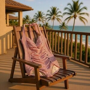 Vintage Betsey Johnson Red White Striped Gold Dot Swimsuit M Retro Pinup Style